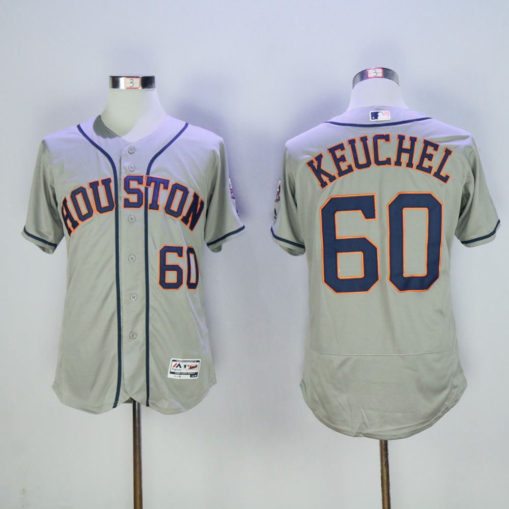 Men Houston Astros #60 Keuchel Grey MLB Jerseys->houston astros->MLB Jersey